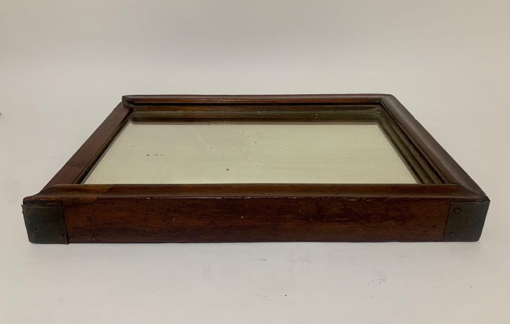 Antique Mahogany Campaign Travelling Mirror View VIII