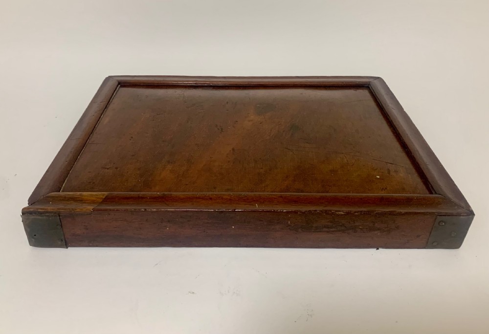 Antique Mahogany Campaign Travelling Mirror View XIII