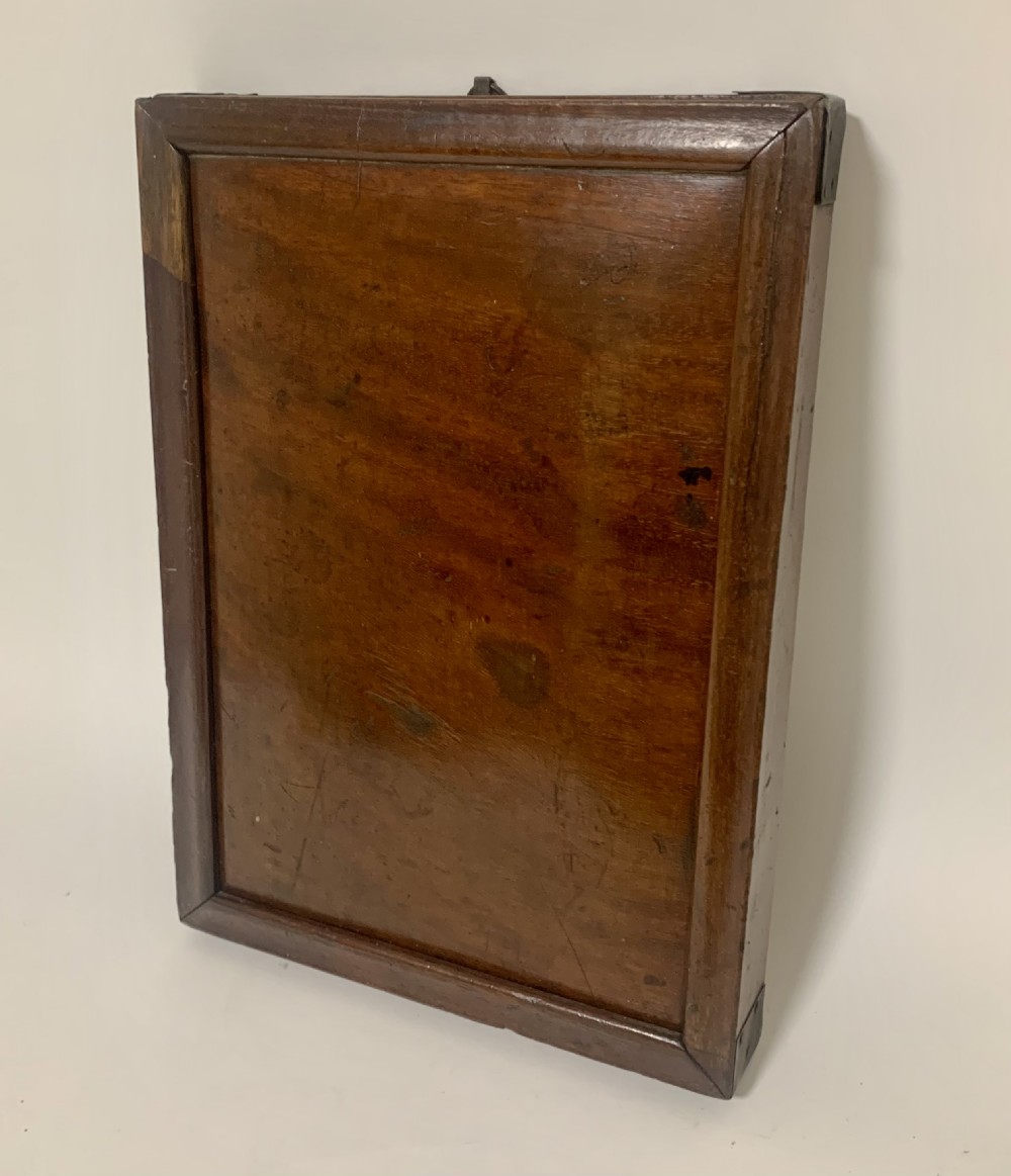 Antique Mahogany Campaign Travelling Mirror View XIV