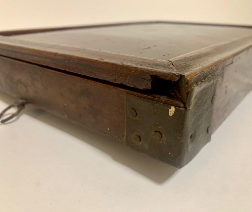 Antique Mahogany Campaign Travelling Mirror View XVII