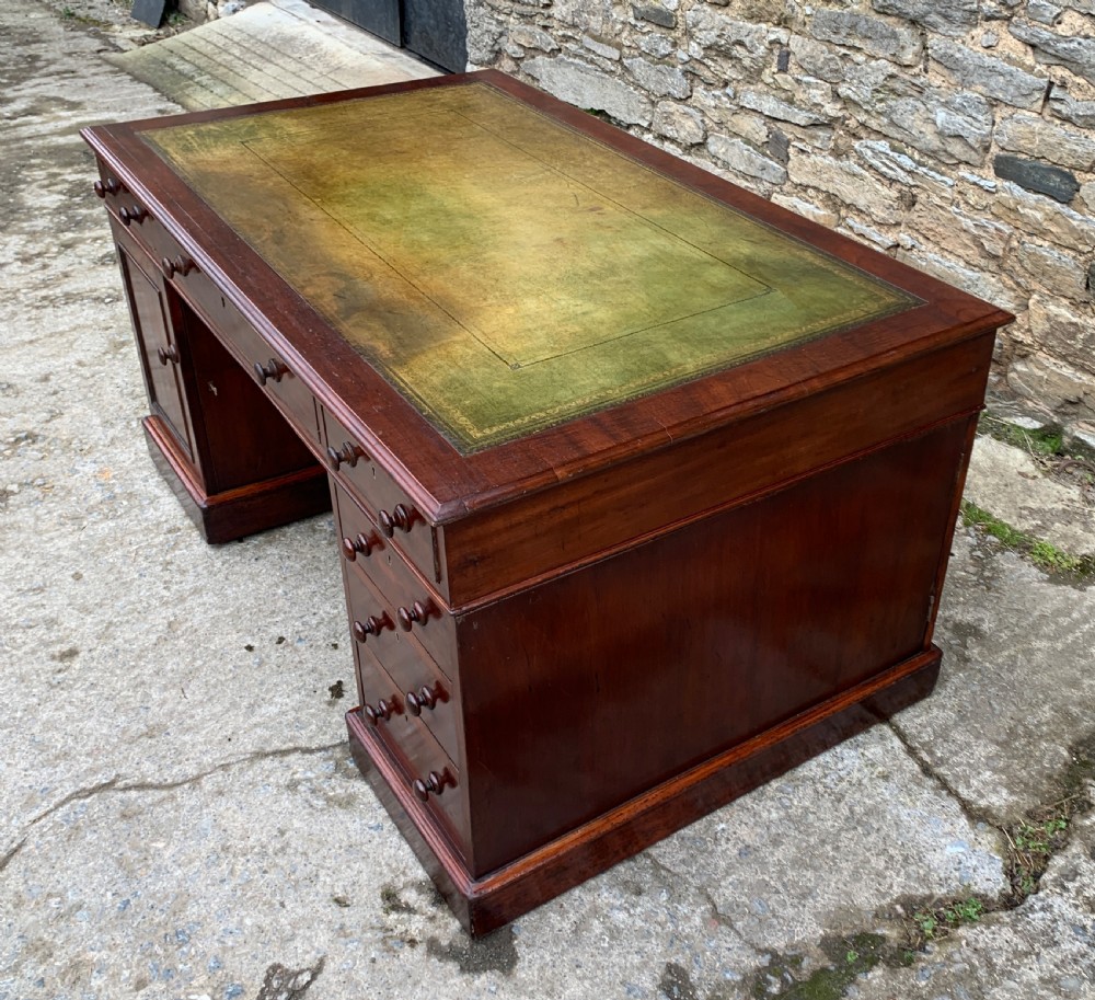 Large Victorian Mahogany Partners Desk View III