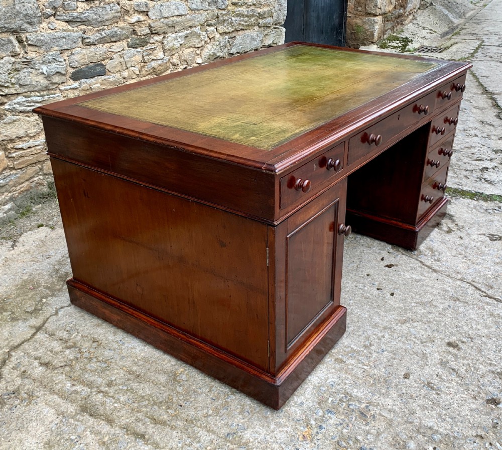 Large Victorian Mahogany Partners Desk View V