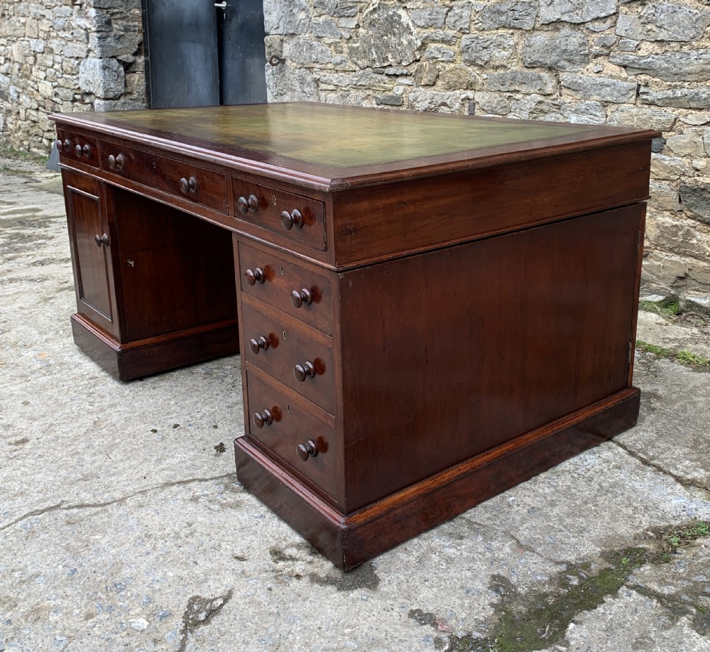 Large Victorian Mahogany Partners Desk View VI