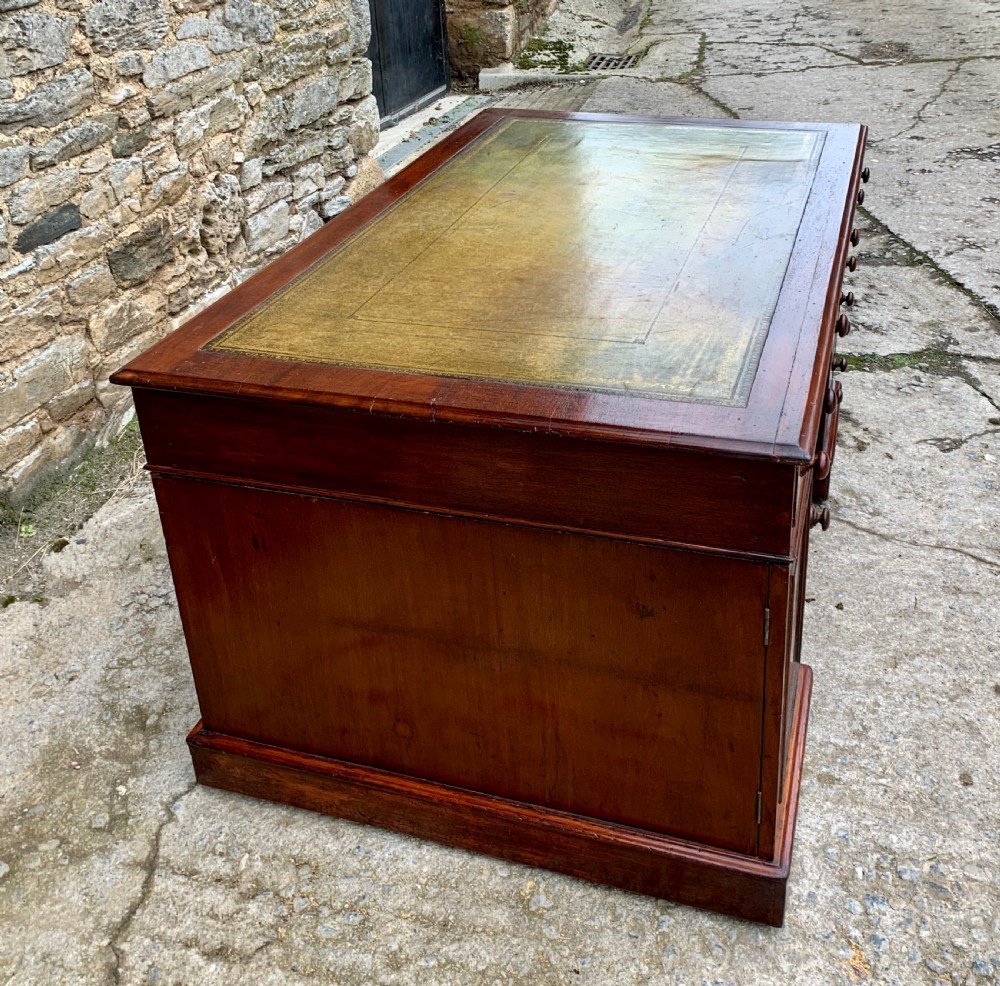 Large Victorian Mahogany Partners Desk View VII