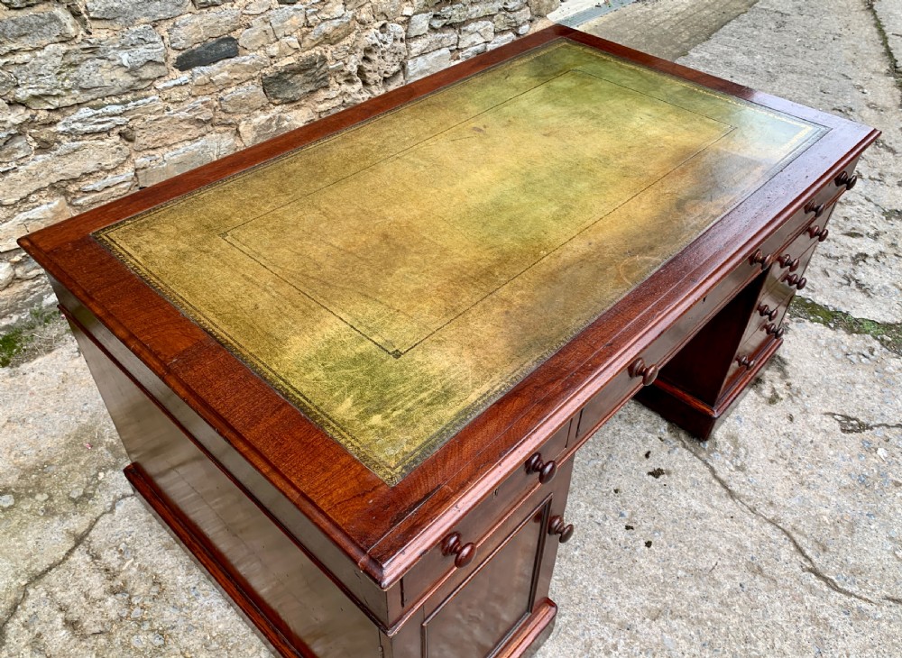 Large Victorian Mahogany Partners Desk View VIII