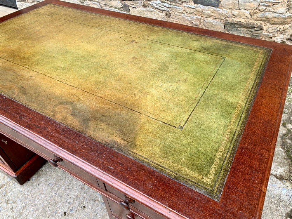 Large Victorian Mahogany Partners Desk View XIII