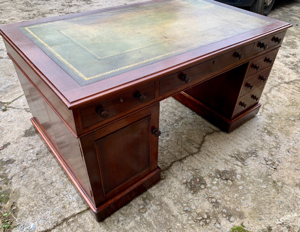 Large Victorian Mahogany Partners Desk View XVI