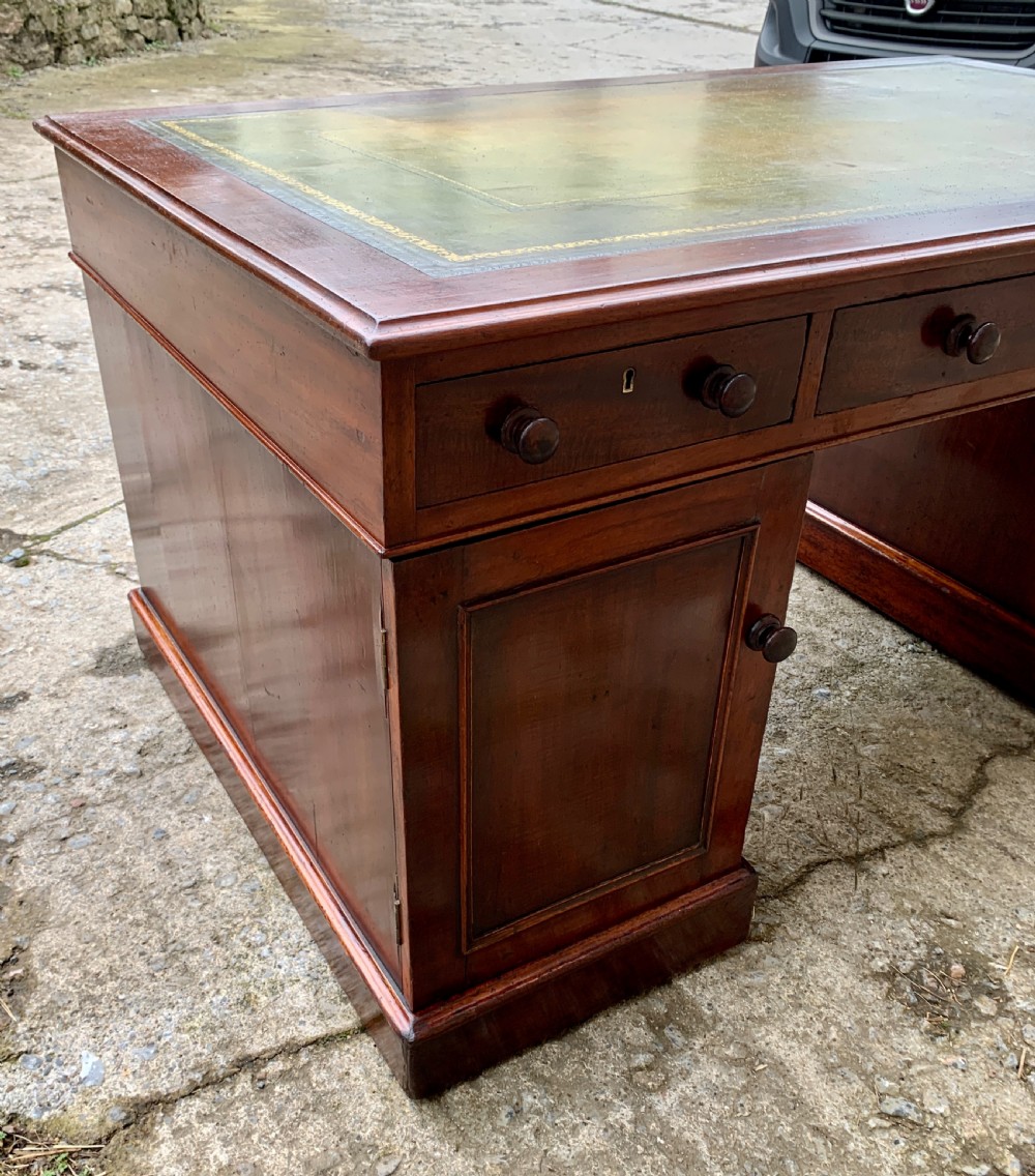 Large Victorian Mahogany Partners Desk View XVII