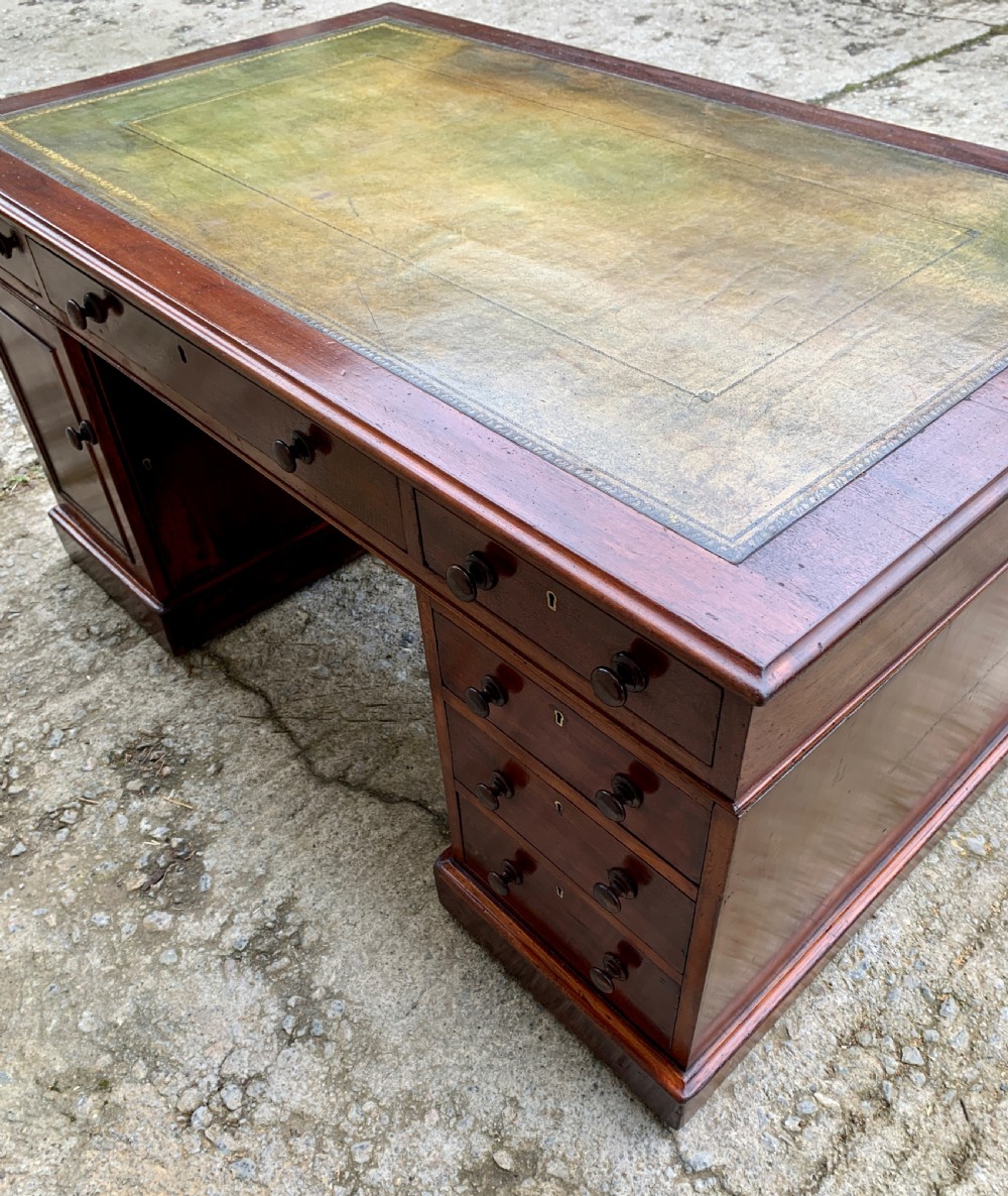 Large Victorian Mahogany Partners Desk View XVIII