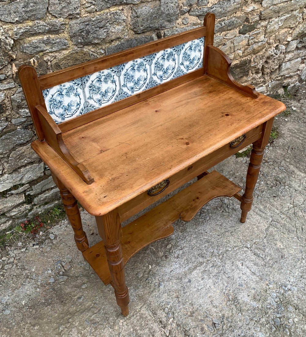 Antique Pine Tiled Washstand View III