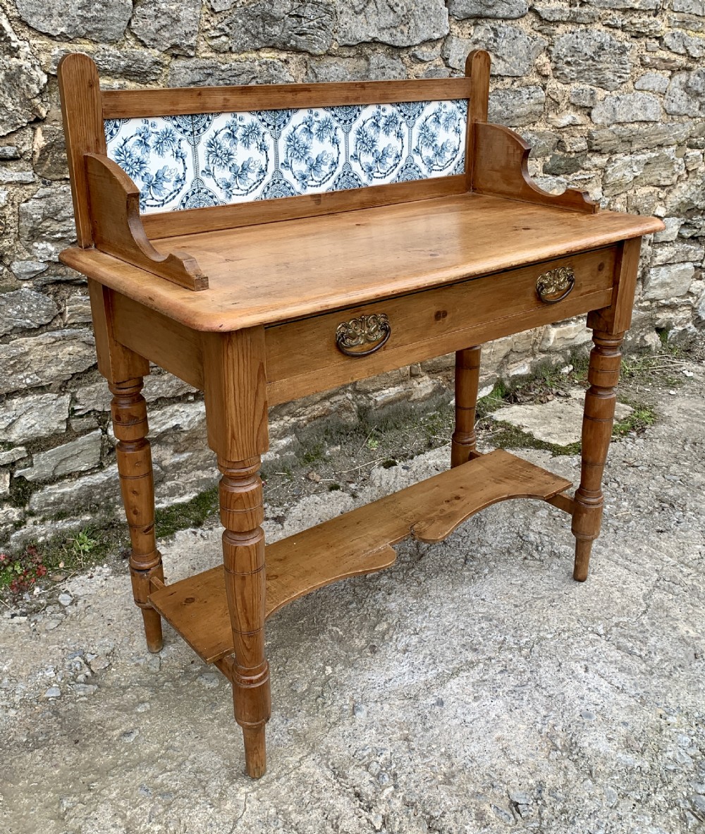 Antique Pine Tiled Washstand View IV