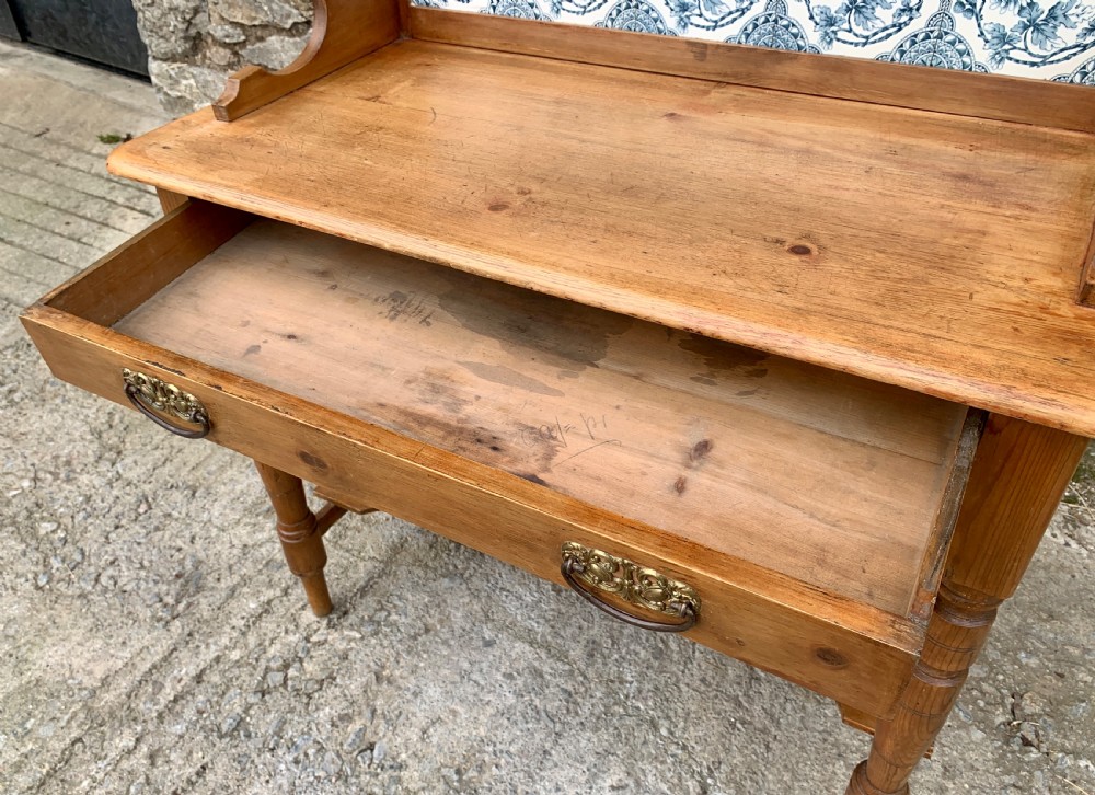 Antique Pine Tiled Washstand View XVI