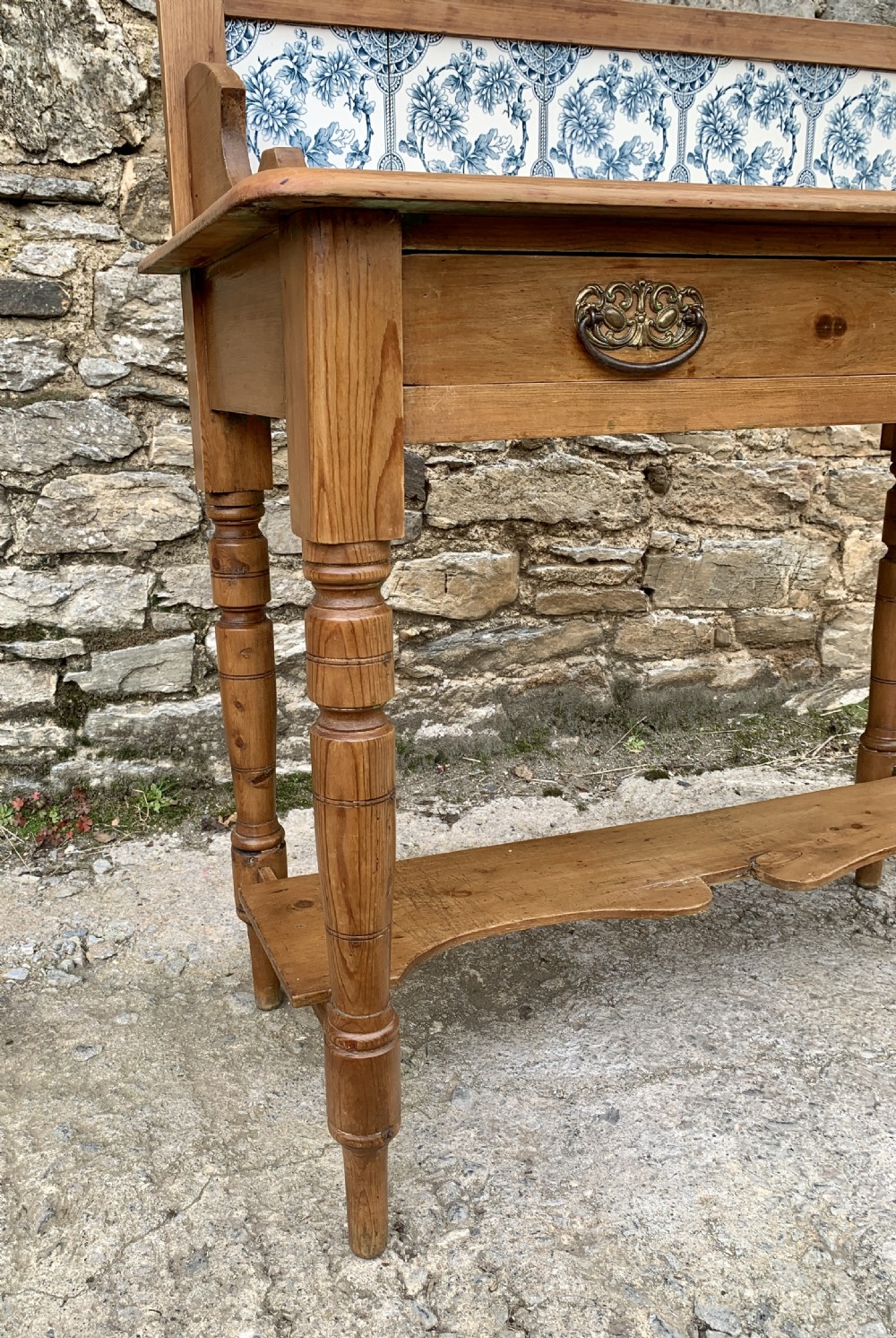 Antique Pine Tiled Washstand View XVII