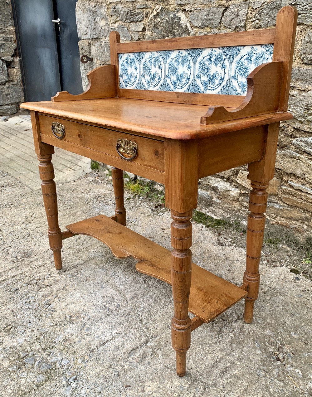 Antique Pine Tiled Washstand View XX