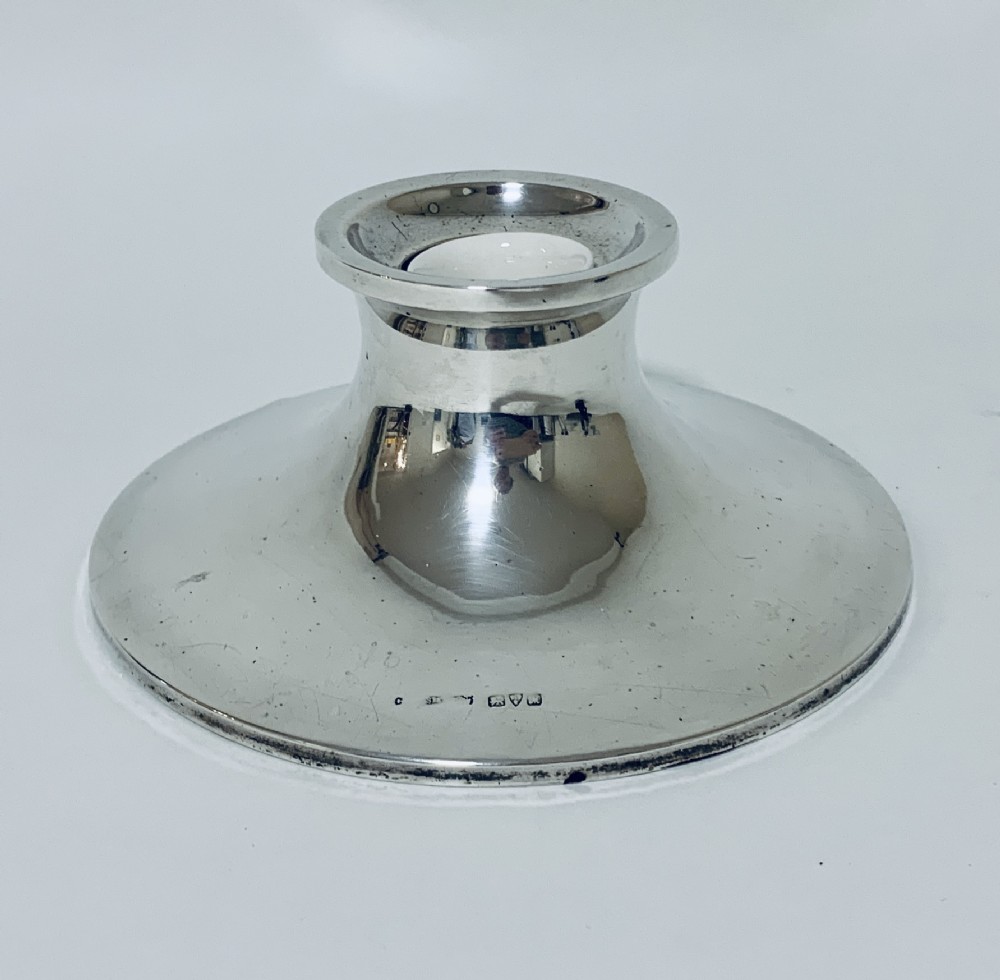 Antique Silver Capstan Inkwell