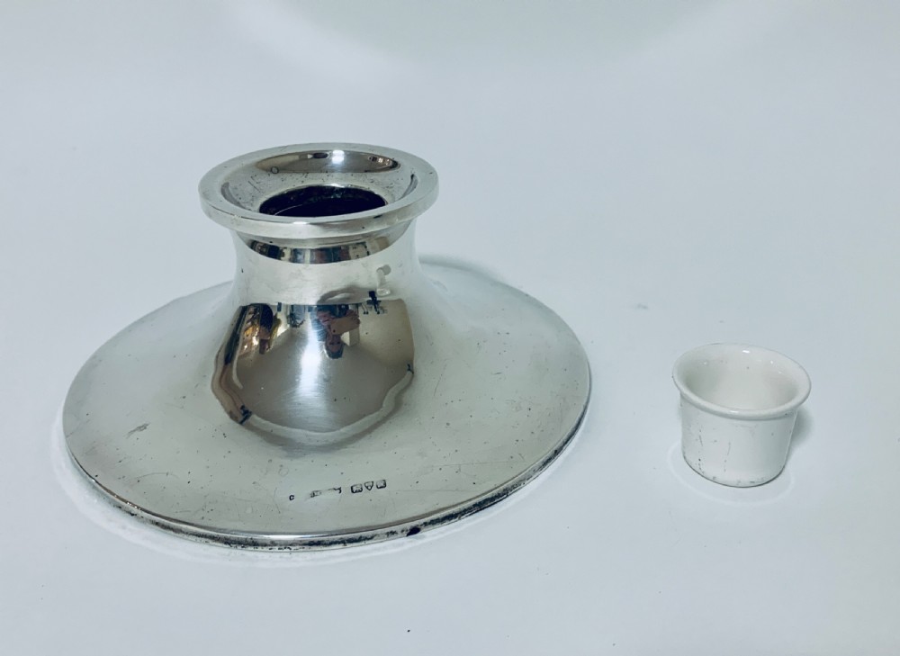 Antique Silver Capstan Inkwell View VIII