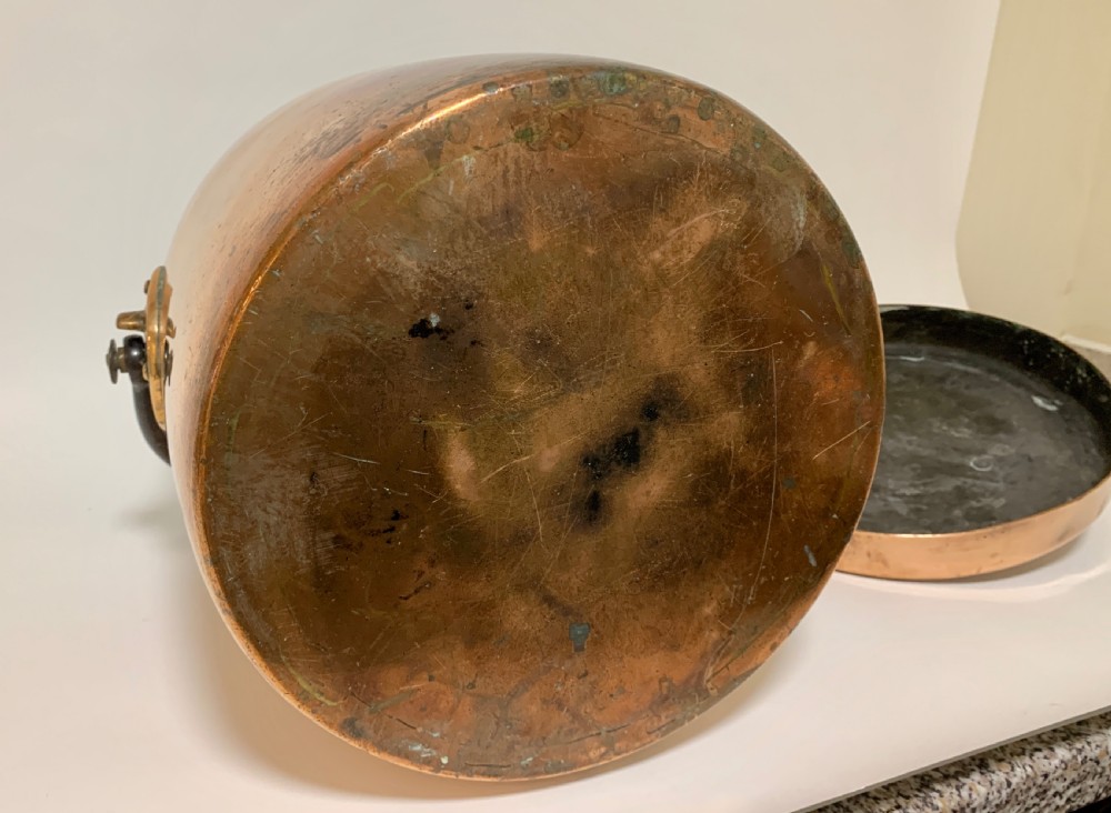 Large Antique Copper Cooking Pot View XIV