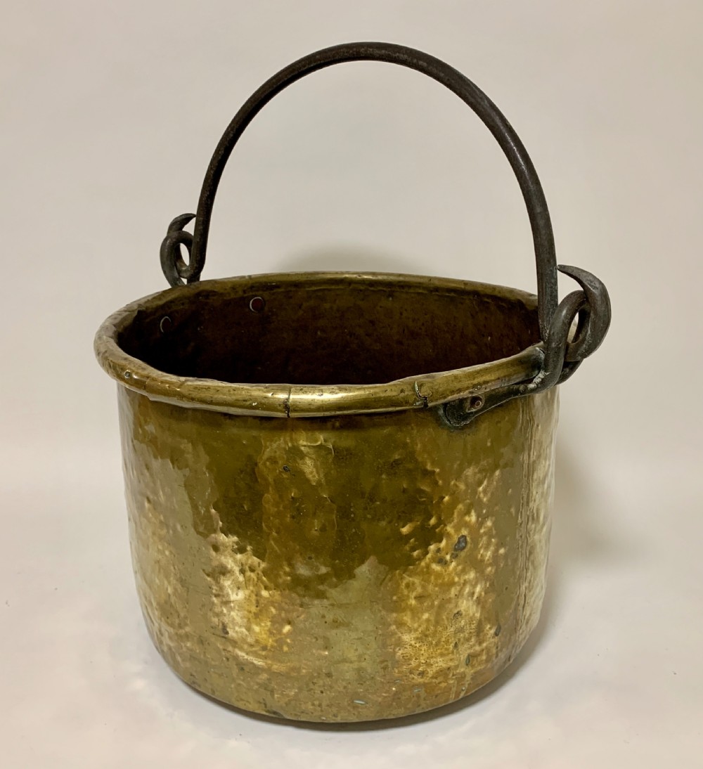 Large Antique Brass Cauldron View II