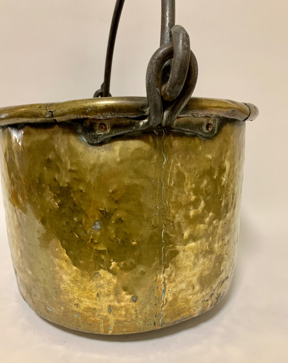 Large Antique Brass Cauldron View V