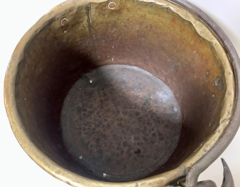 Large Antique Brass Cauldron View XII