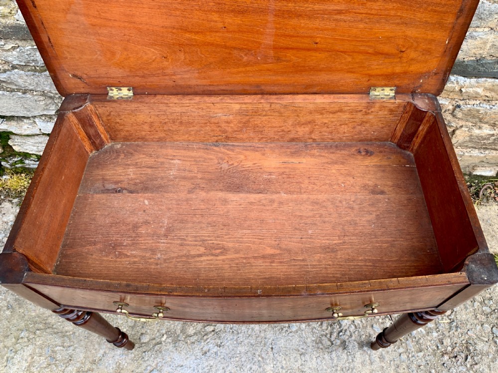 Antique Mahogany Side Table with Lift Up Top View V