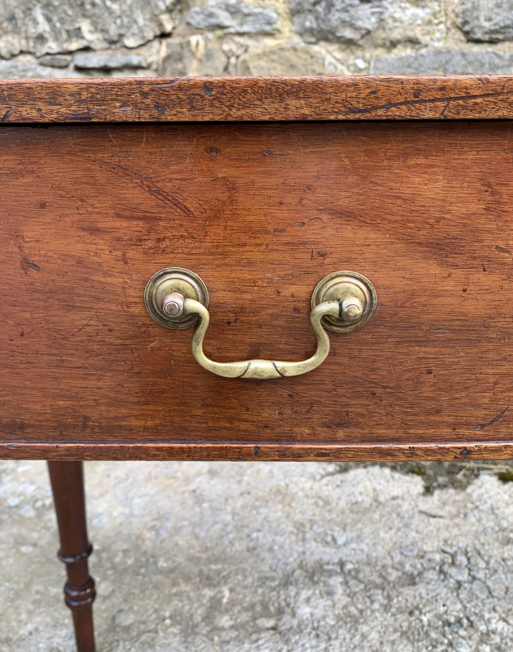 Antique Mahogany Side Table with Lift Up Top View XVII