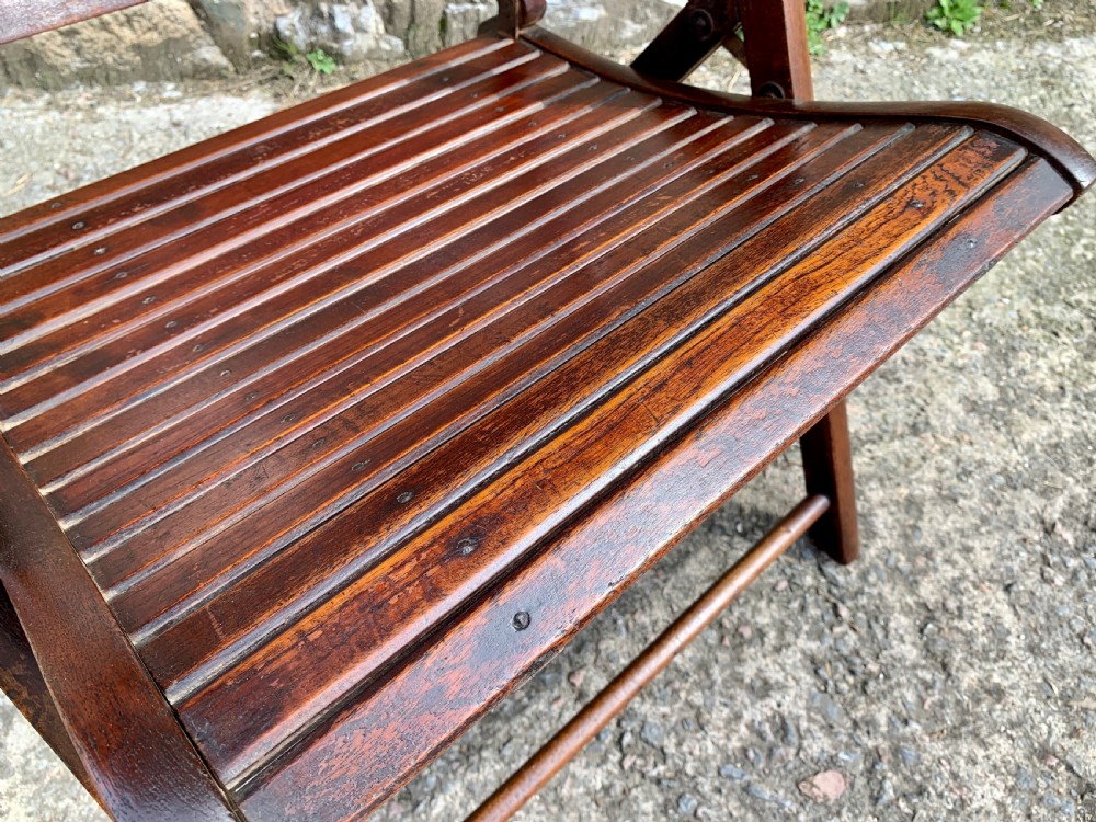 Antique Teak Folding Steamer Chair View XIV
