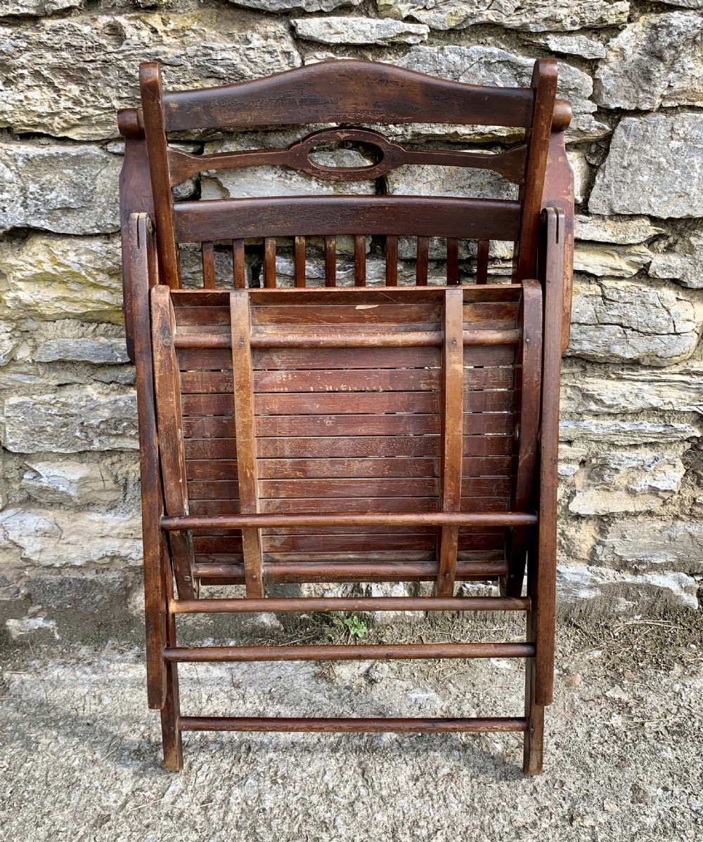 Antique Teak Folding Steamer Chair View XVIII