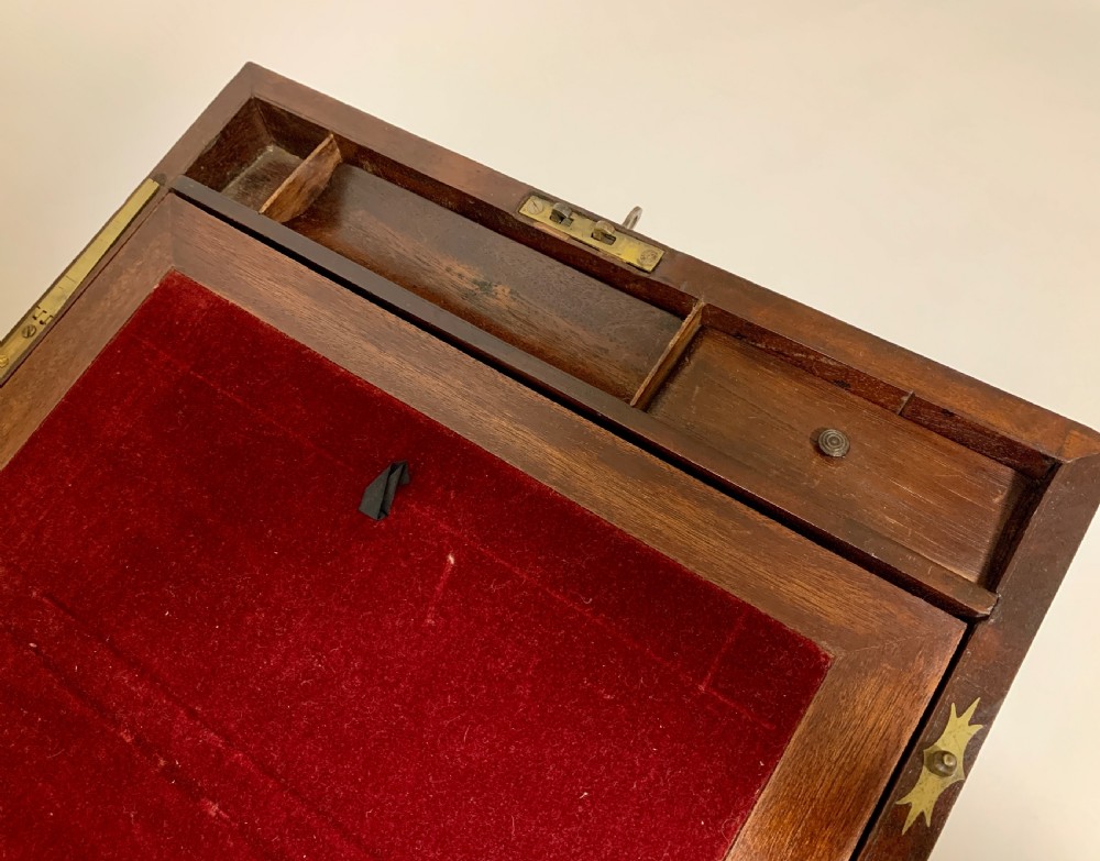 Victorian Mahogany Brass Bound Campaign Writing Slope View V