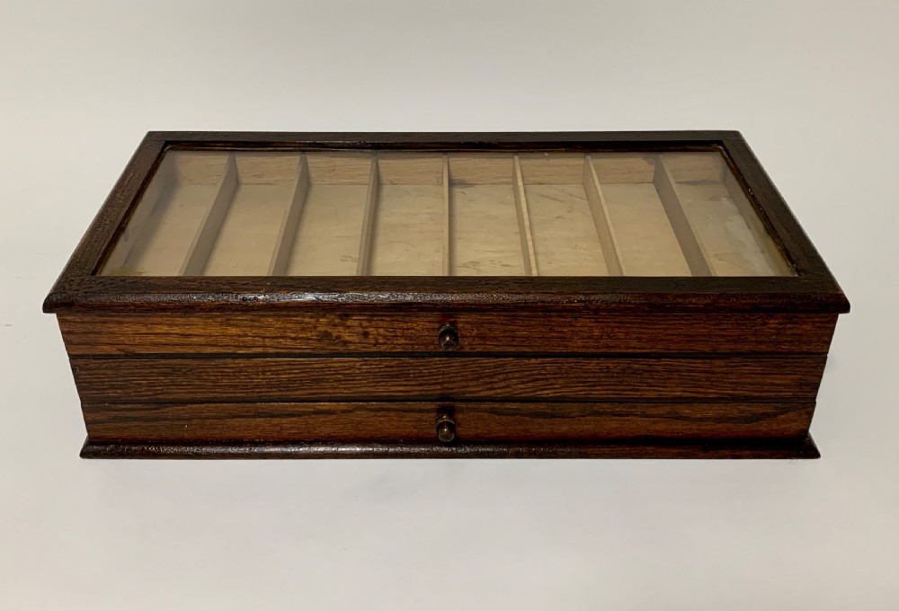 Antique Oak Cantilever Haberdashery Sewing Box View II