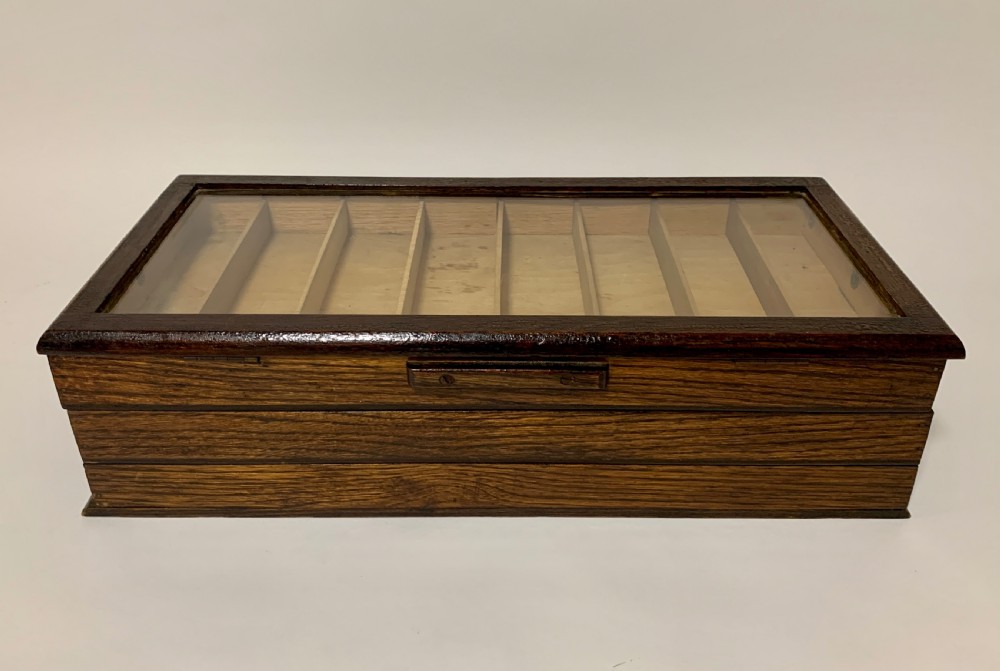 Antique Oak Cantilever Haberdashery Sewing Box View VII