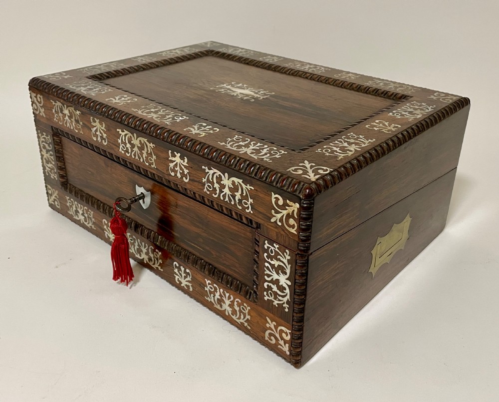 Victorian Rosewood Inlaid Writing Slope View VII