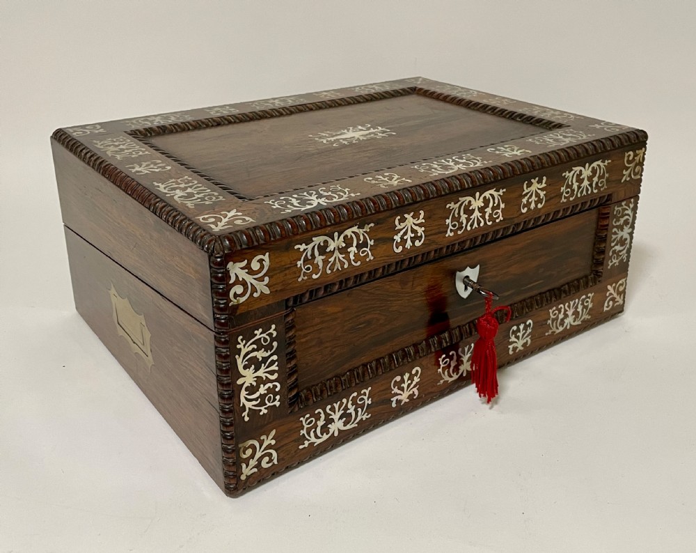 Victorian Rosewood Inlaid Writing Slope View IX