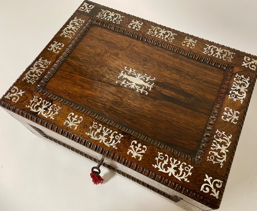 Victorian Rosewood Inlaid Writing Slope View X