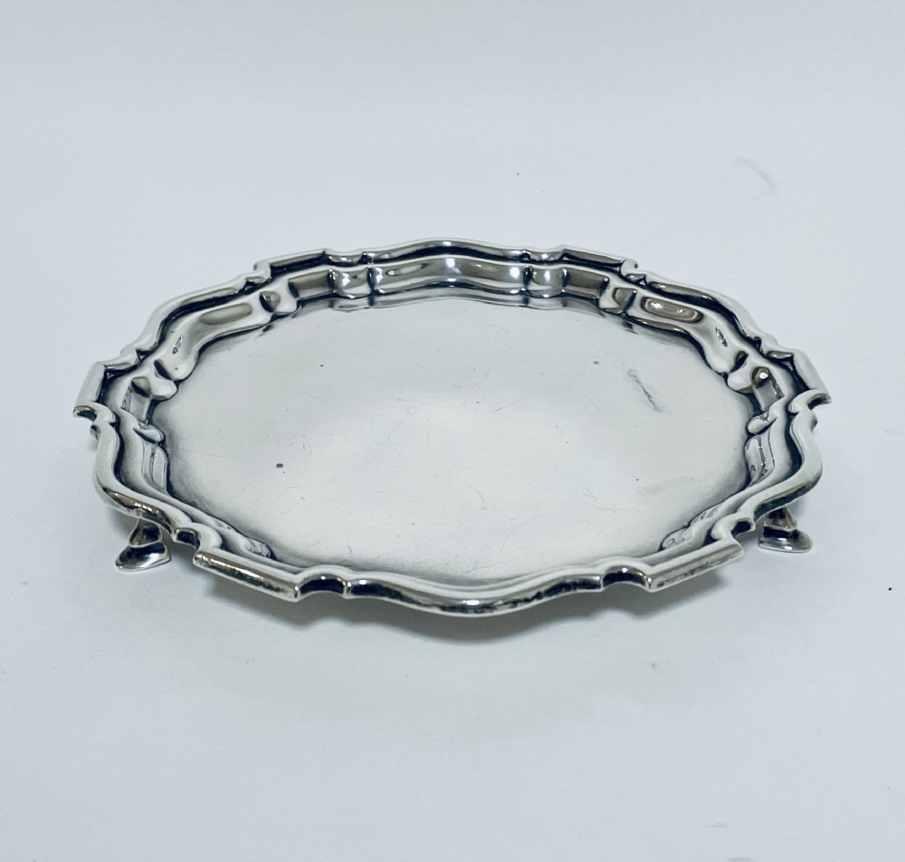 Small Antique Solid Sterling Silver Salver