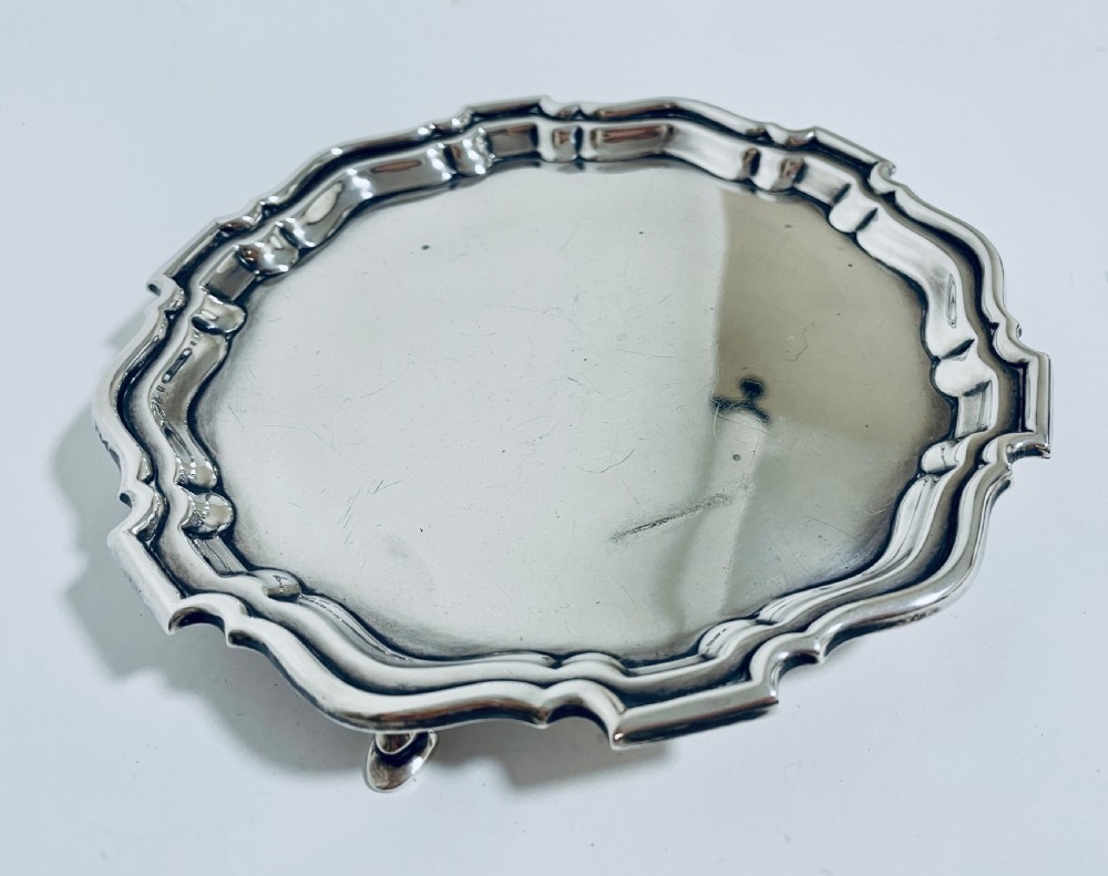 Small Antique Solid Sterling Silver Salver View III