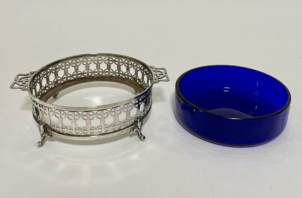 Antique Solid Silver Butter Dish with Liner View X