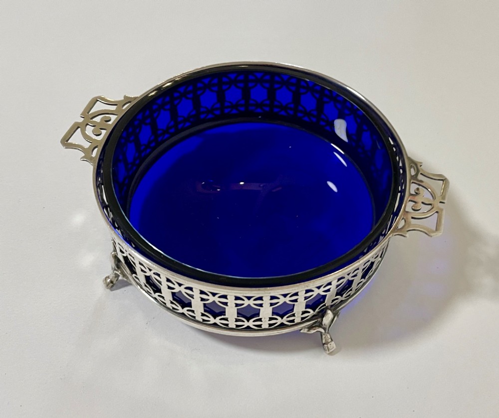 Antique Solid Silver Butter Dish with Liner View XI