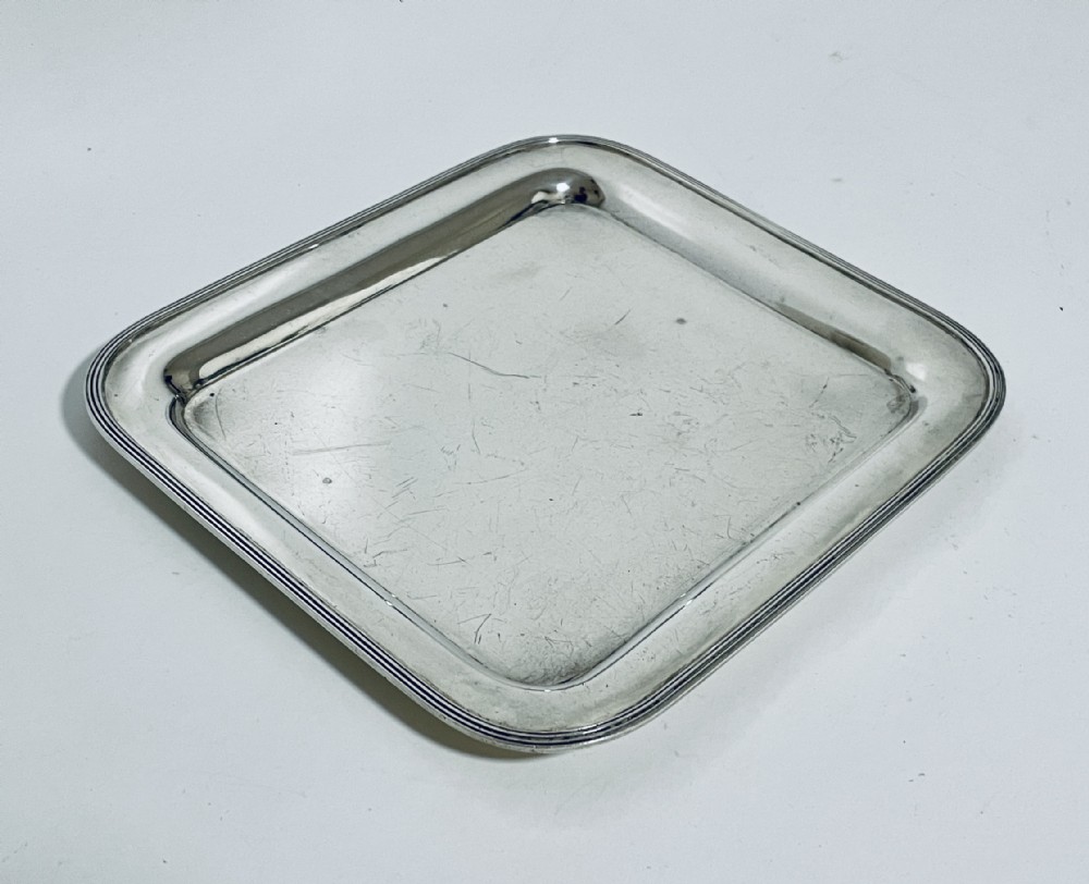 Small Antique Solid Silver Card Tray
