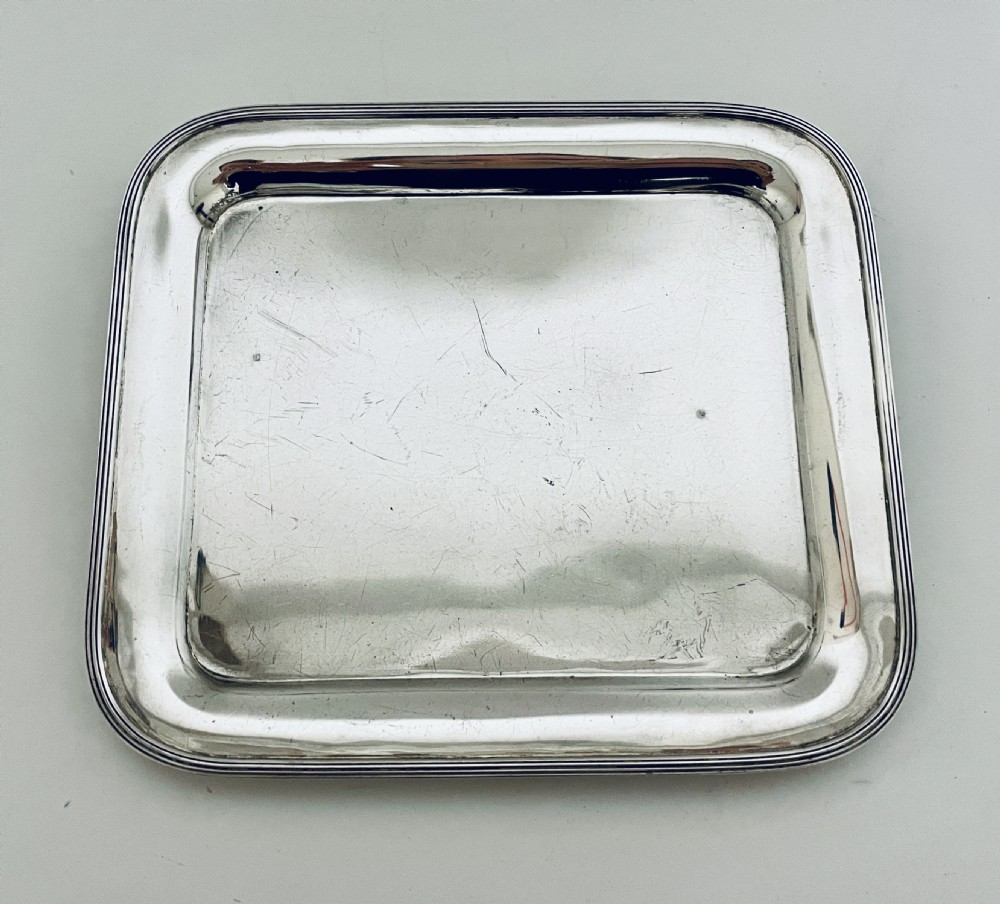 Small Antique Solid Silver Card Tray View VI