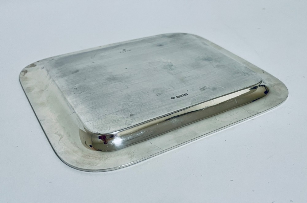 Small Antique Solid Silver Card Tray View X