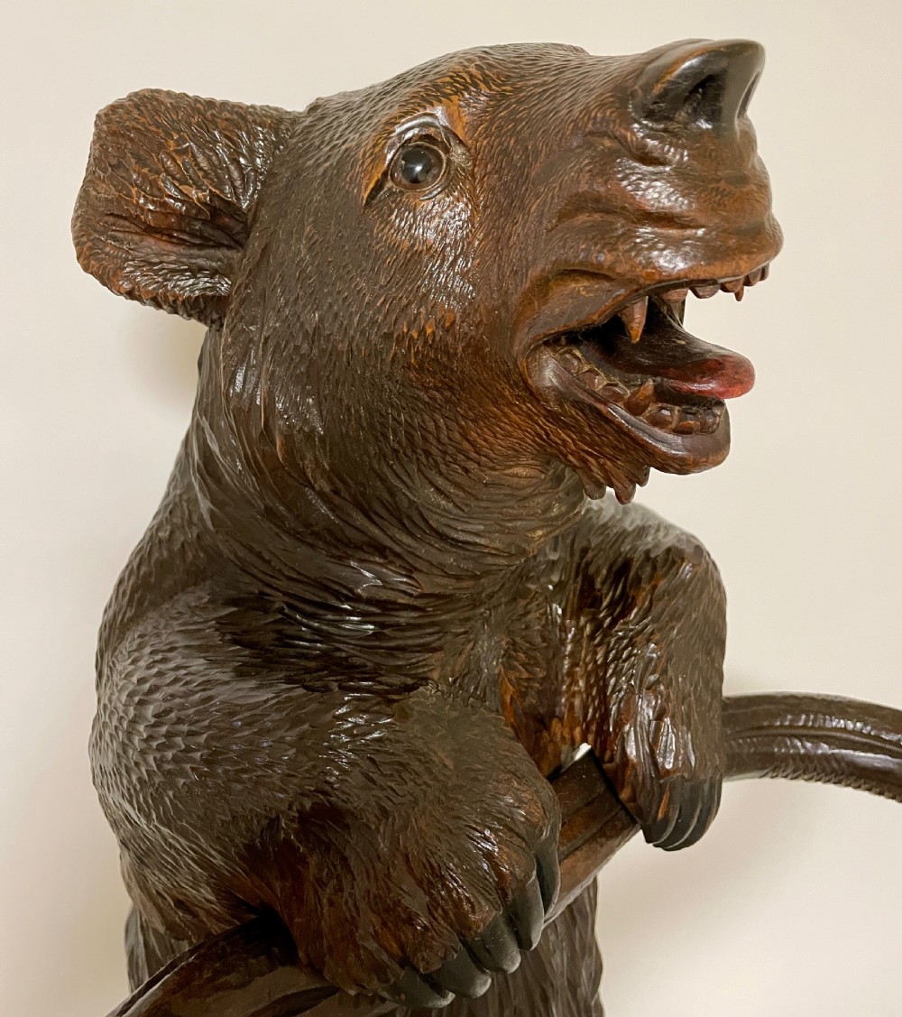 Antique Black Forest Carved Bear Stick and Umbrella Stand View XVII