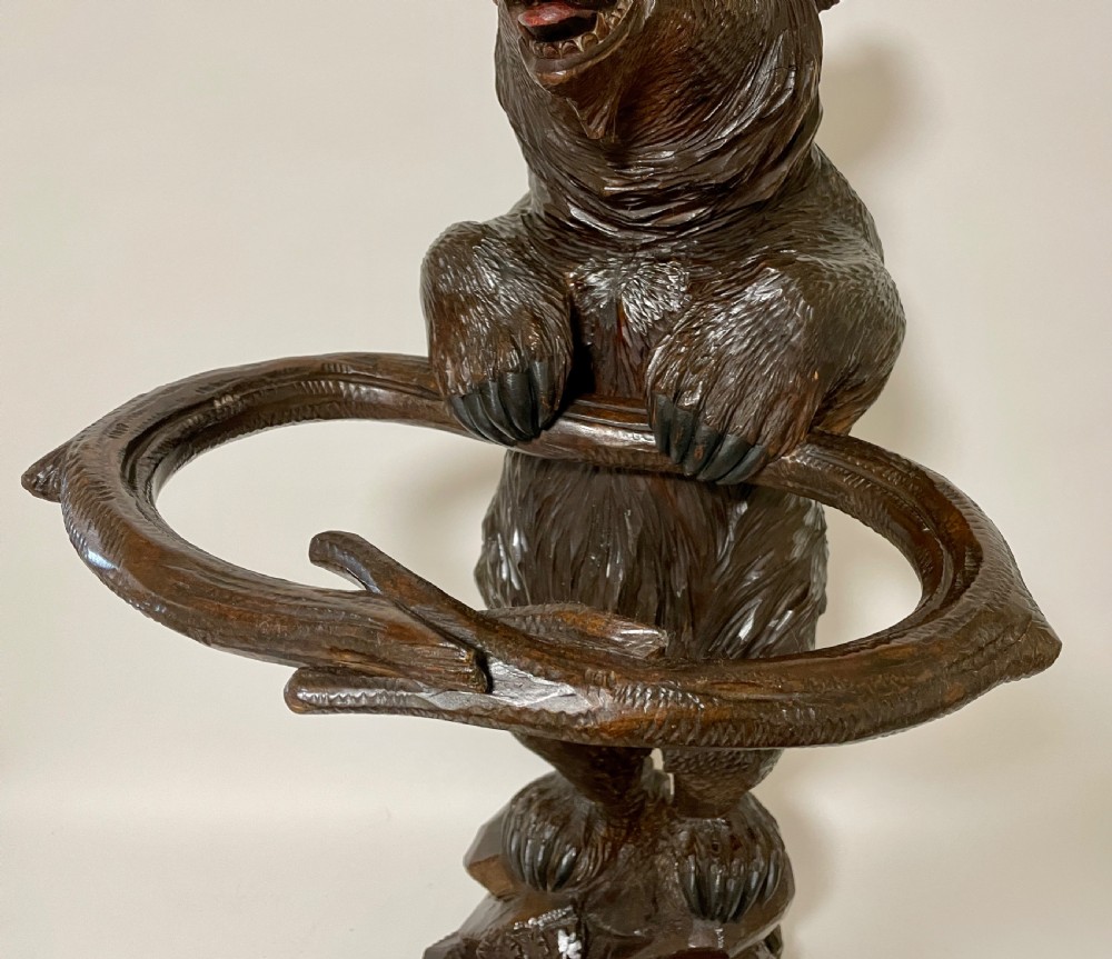 Antique Black Forest Carved Bear Stick and Umbrella Stand View XIX