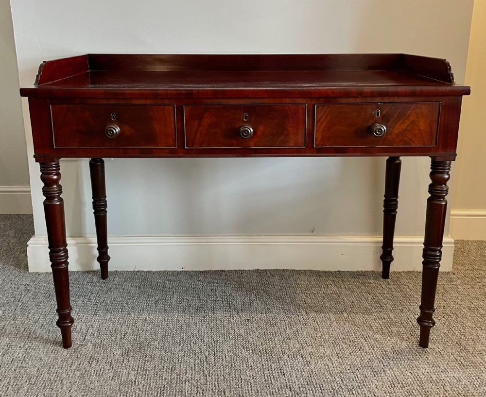 Regency Mahogany Three Drawer Table View II