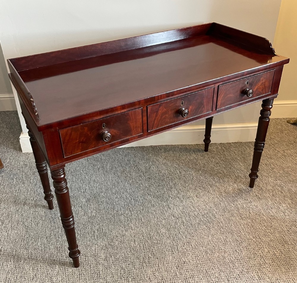 Regency Mahogany Three Drawer Table View III