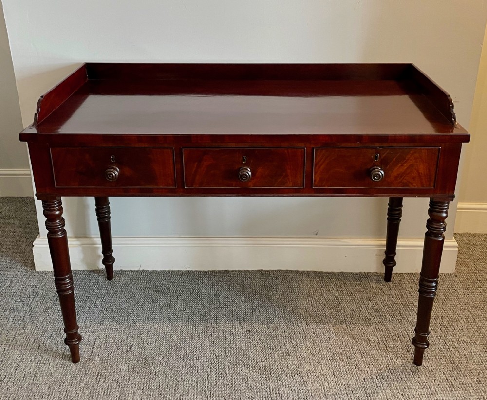 Regency Mahogany Three Drawer Table View IV
