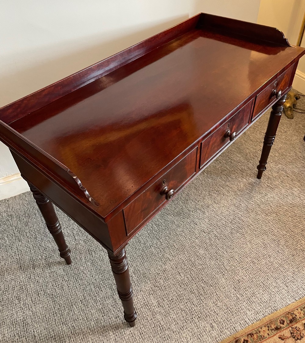 Regency Mahogany Three Drawer Table View V