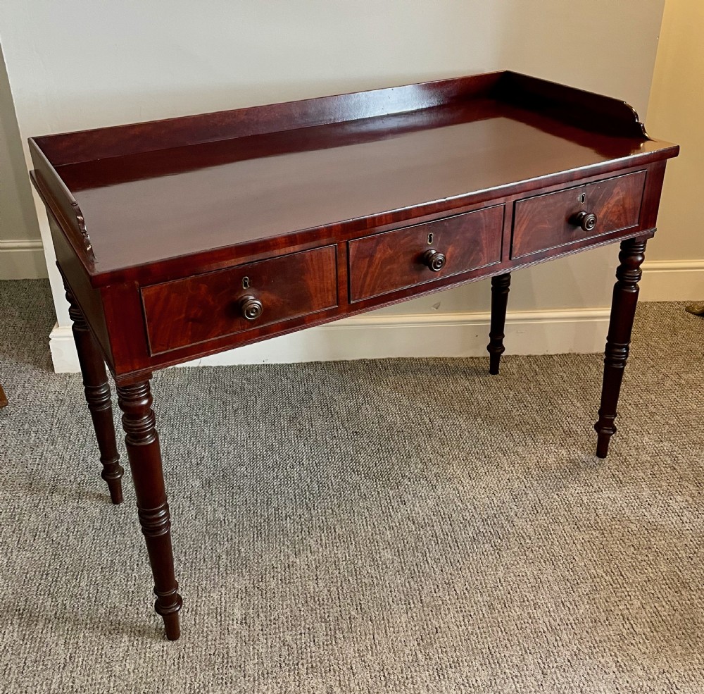 Regency Mahogany Three Drawer Table View VI
