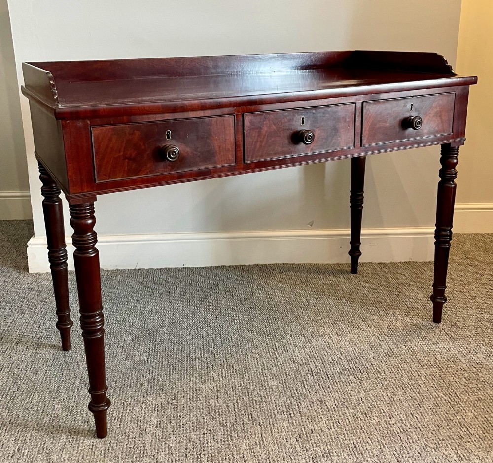 Regency Mahogany Three Drawer Table View VII