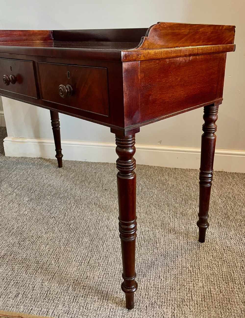 Regency Mahogany Three Drawer Table View XIII